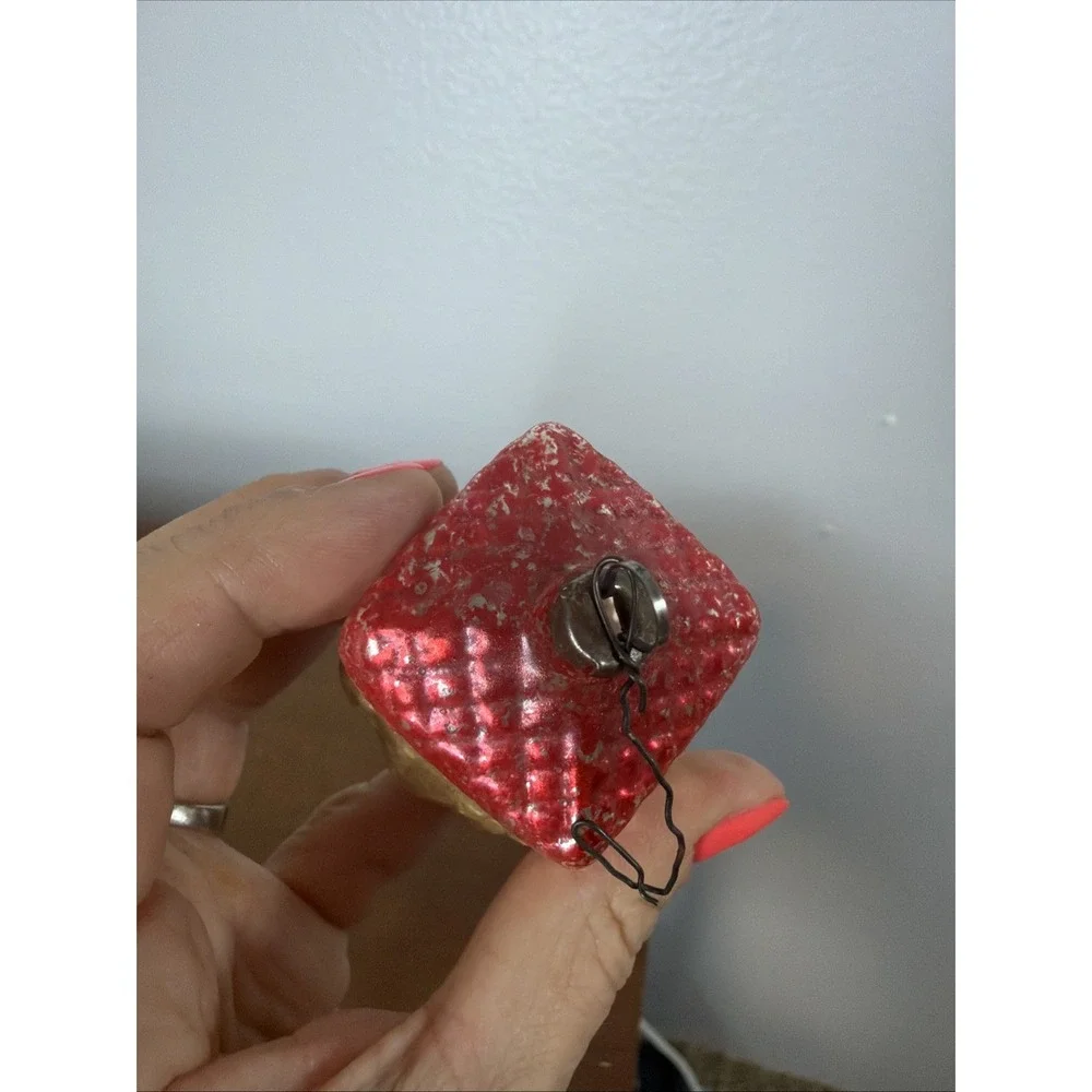Antique Germany Mercury Glass Christmas Figural Ornament Cottage House